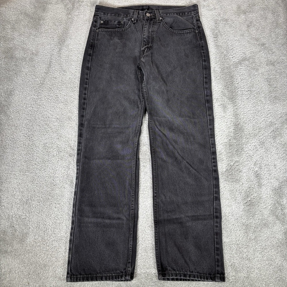 Levis 505 Jeans Mens 34x32 (Fits 33x31) Regular Fit Straight Leg Black Denim